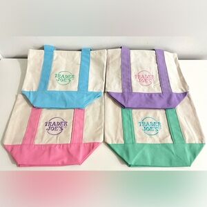 Trader Joe's Canvas Tote Bags Set of Four